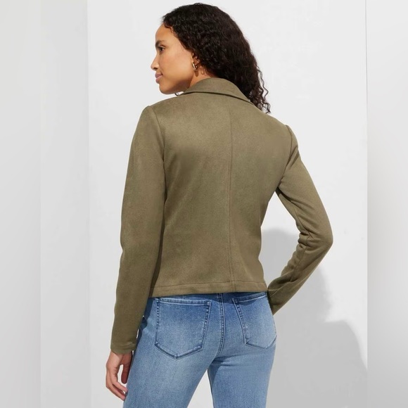 NWT  WHBM Long Sleeve Faux Suede Moto - Picture 4 of 4